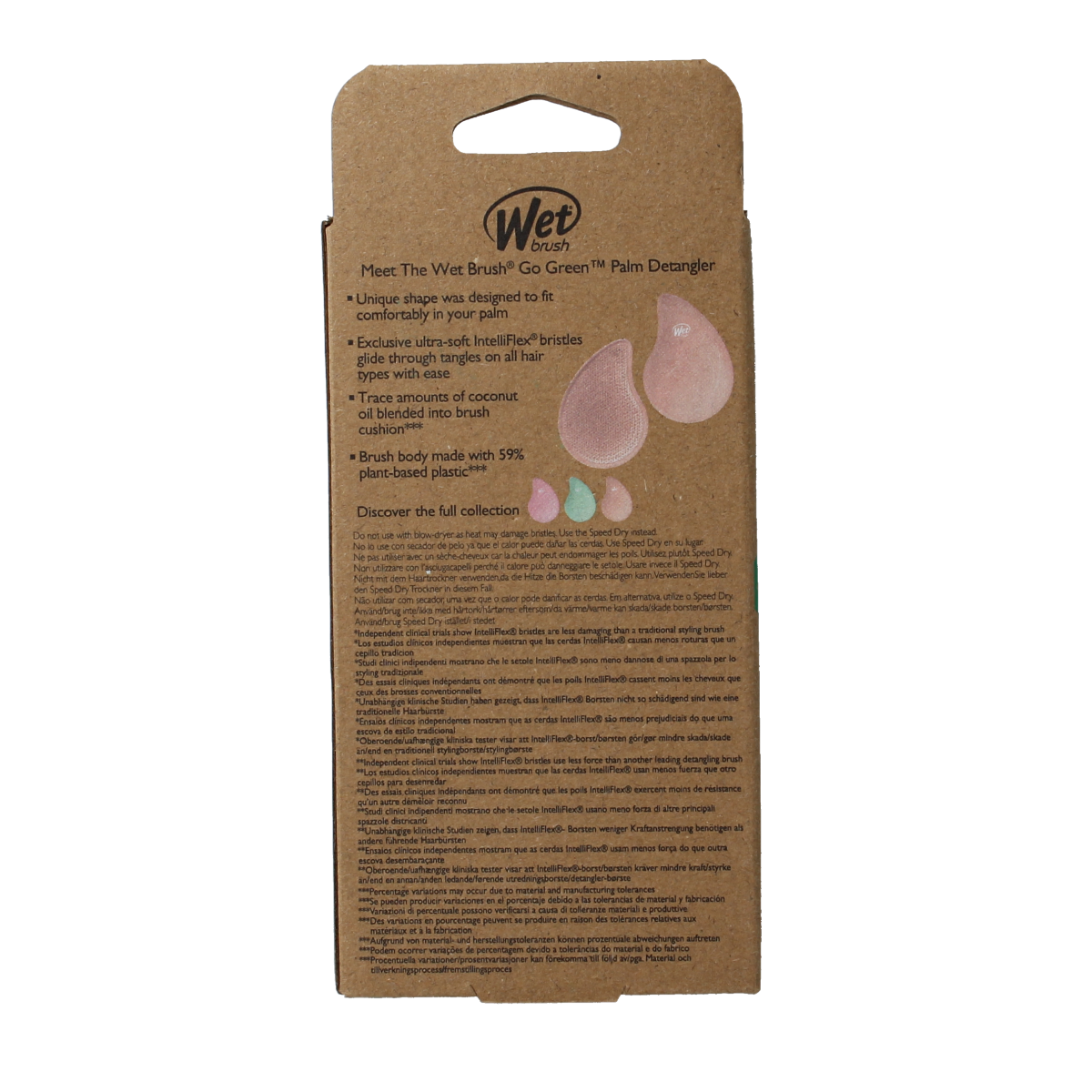 Wet Brush Go green palm detangler orange coconut oil 1.00 Stuks