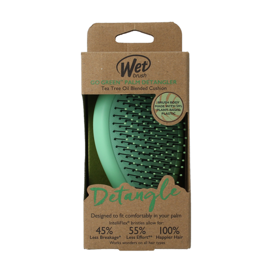 Wet Brush Go green palm detangler green tea tree oil 1.00 Stuks