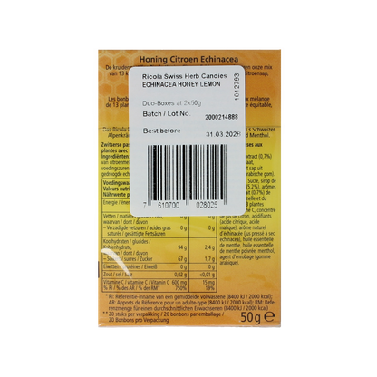 Ricola Honing citroen echinacea duo pack 100.00 Gram