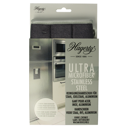 Hagerty Microfiber gloves stainless steel 1.00 Stuks