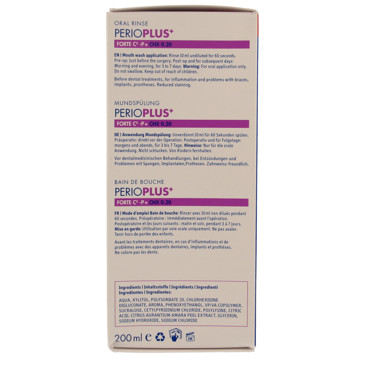 Curaprox Perio plus+ forte CHX 0.20 mondspoeling 200.00 Milliliter