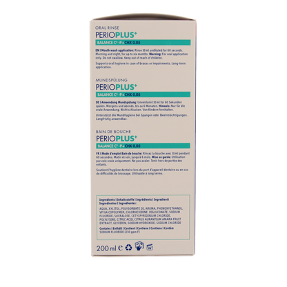 Curaprox Perio plus+ balance CHX 0.05 mondspoeling 200 Milliliter