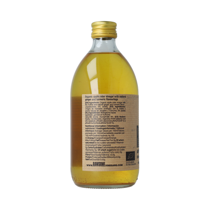 Rawsome Appel cider azijn met gember en kurkuma bio 500.00 Milliliter