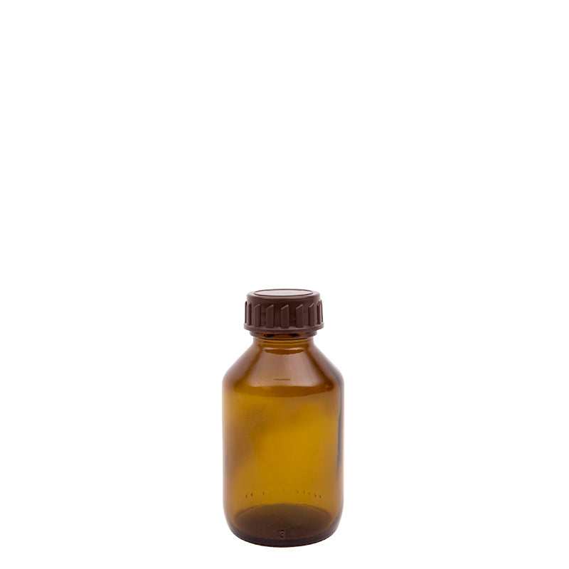 Blockland Medicijnfles bruin gedopt  100ml/28mm 27.00 Stuks