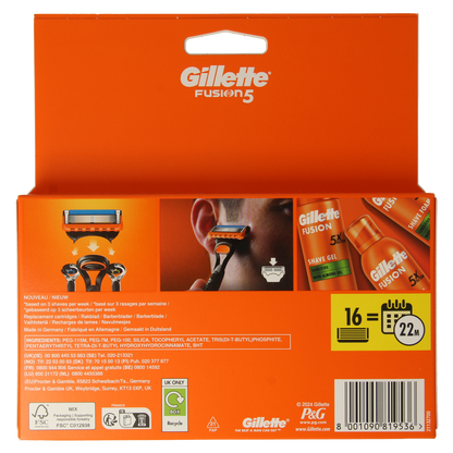 Gillette Fusion manual blades 16.00 Stuks