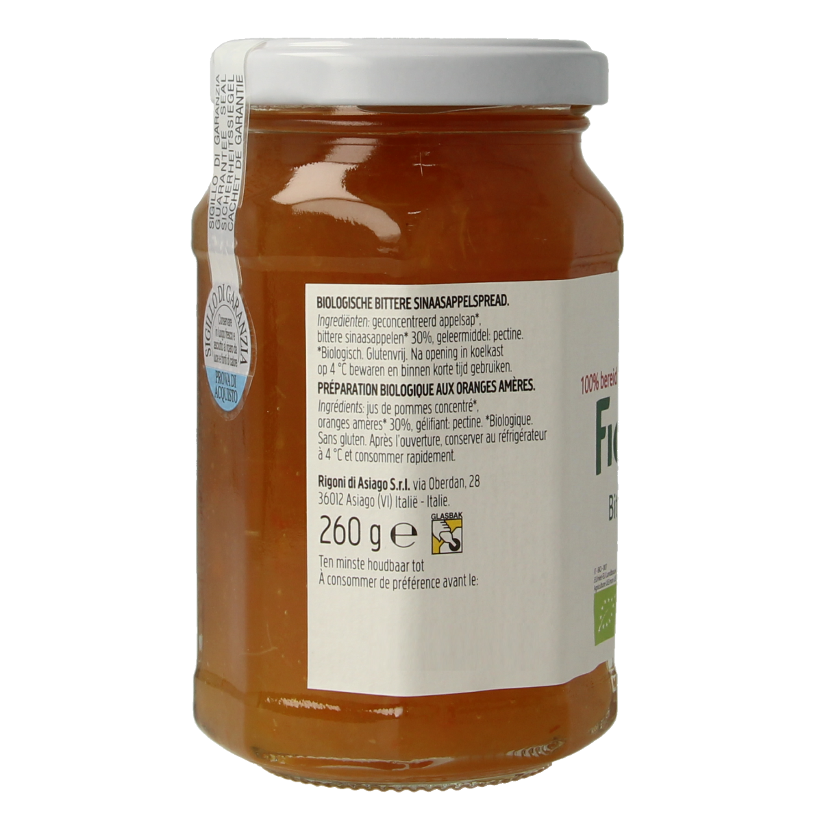 Fiordifrutta Sinaasappeljam bio 260.00 Gram