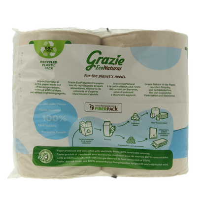 Grazie Natural Toiletpapier 2-laags 8.00 Stuks