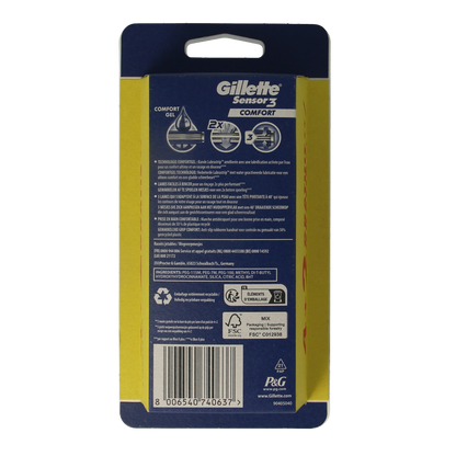 Gillette Sensor 3 comfort wegwerpmesjes 6.00 Stuks