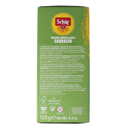Schar Fibre crispbread/crackers glutenvrij 125.00 Gram
