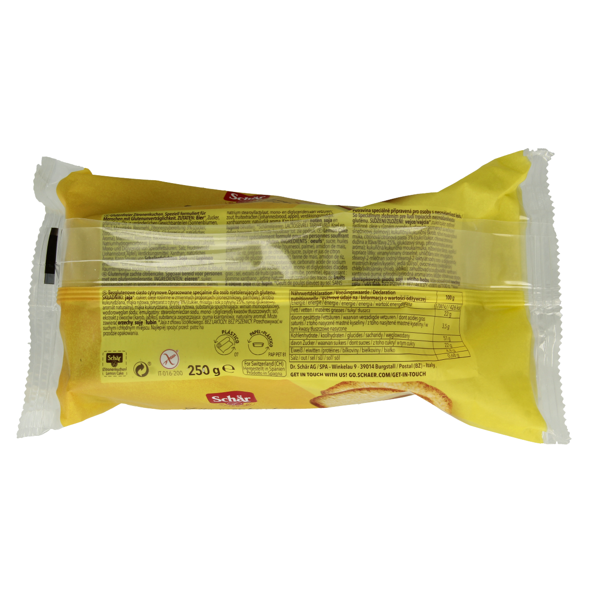 Schar Citroen cake glutenvrij 250.00 Gram