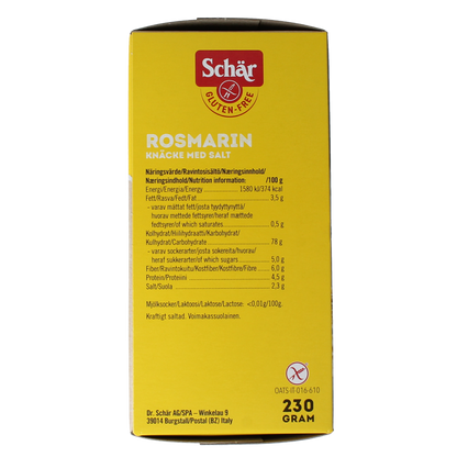 Schar Knackebrod rozemarijn zout glutenvrij 230.00 Gram