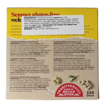 Schar Knackebrod rozemarijn zout glutenvrij 230.00 Gram