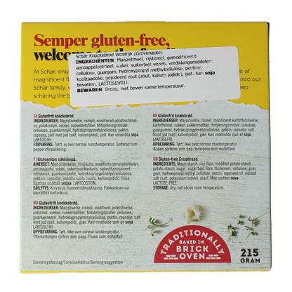 Schar Knackebrod vezelrijk glutenvrij 215.00 Gram