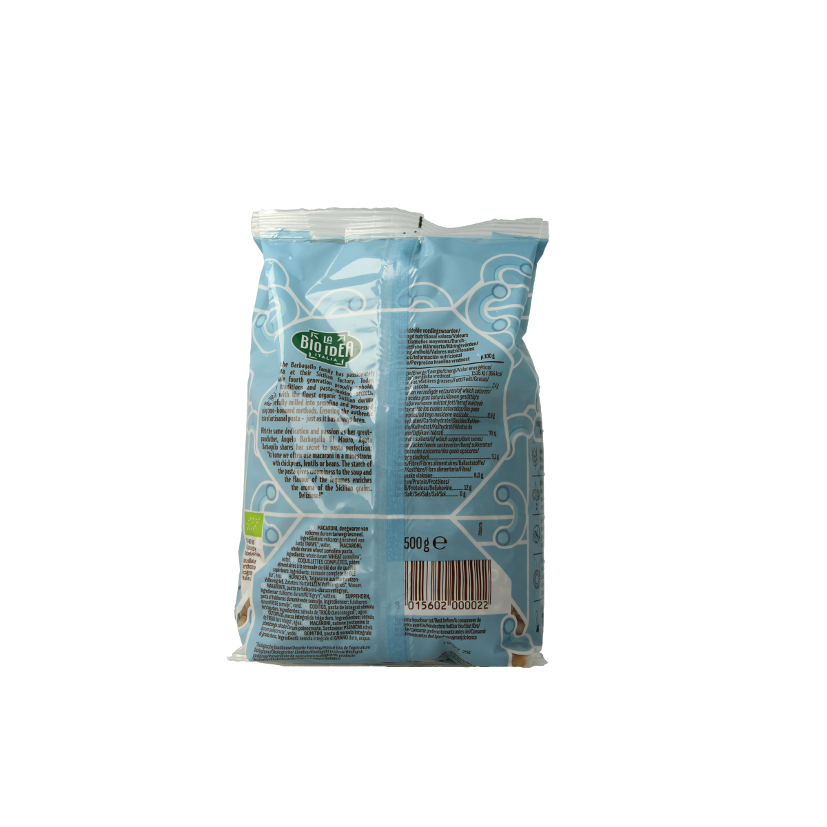 Bioidea Macaroni volkoren elleboogjes bio 500.00 Gram