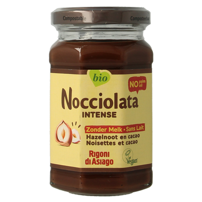 Nocciolata Hazelnootpasta zonder melk bio 250.00 Gram