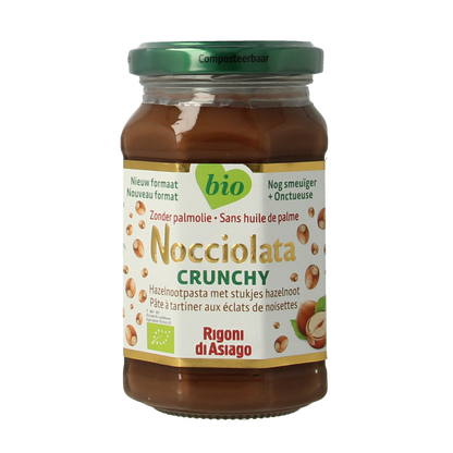 Nocciolata Hazelnootpasta crunchy bio 250.00 Gram