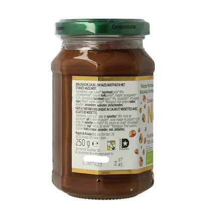 Nocciolata Hazelnootpasta crunchy bio 250.00 Gram