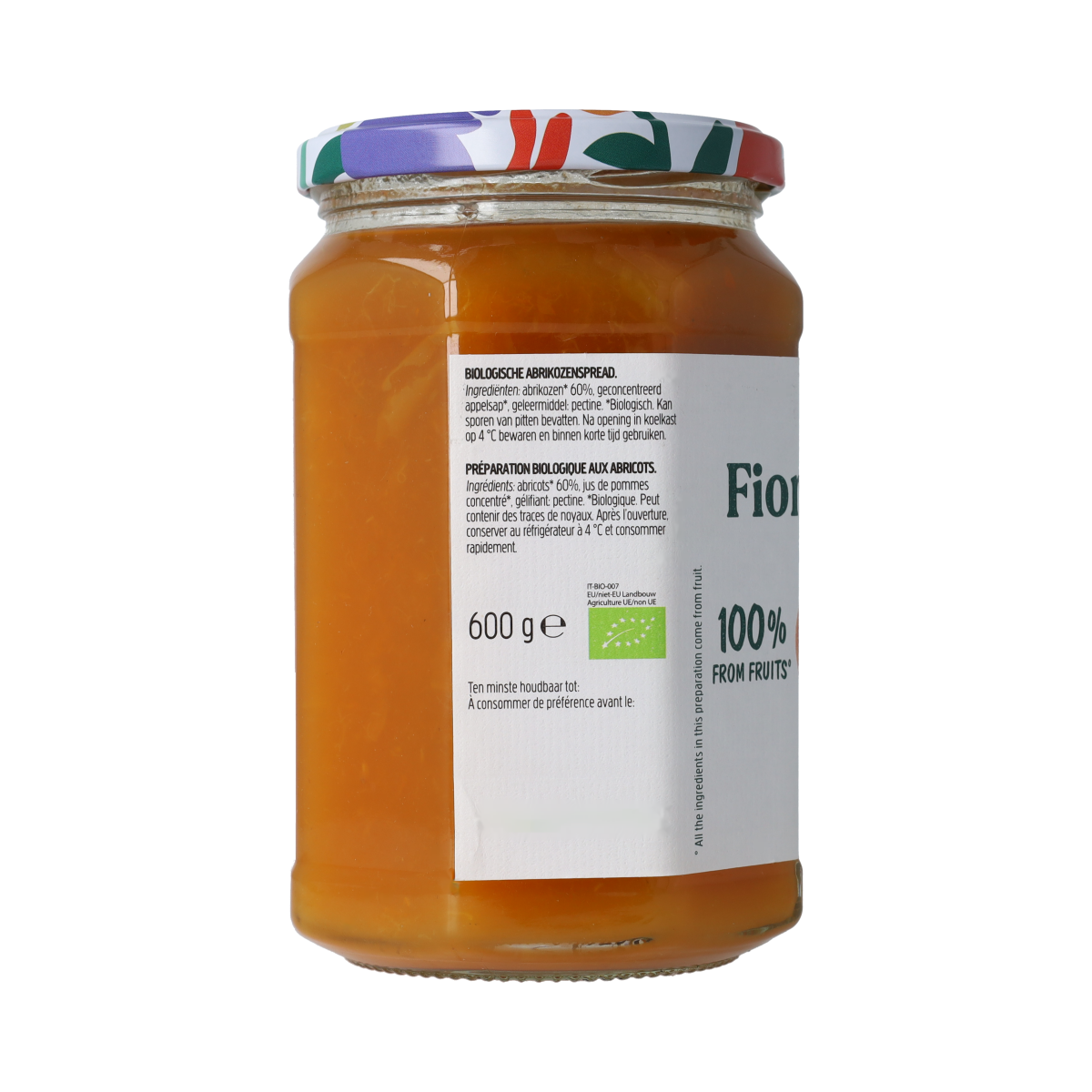 Fiordifrutta Abrikozenjam bio 600.00 Gram