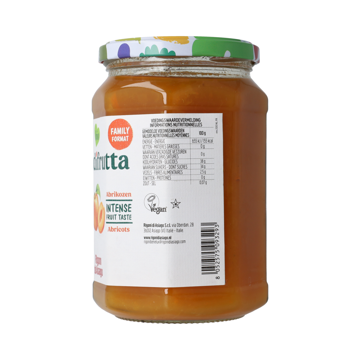 Fiordifrutta Abrikozenjam bio 600.00 Gram