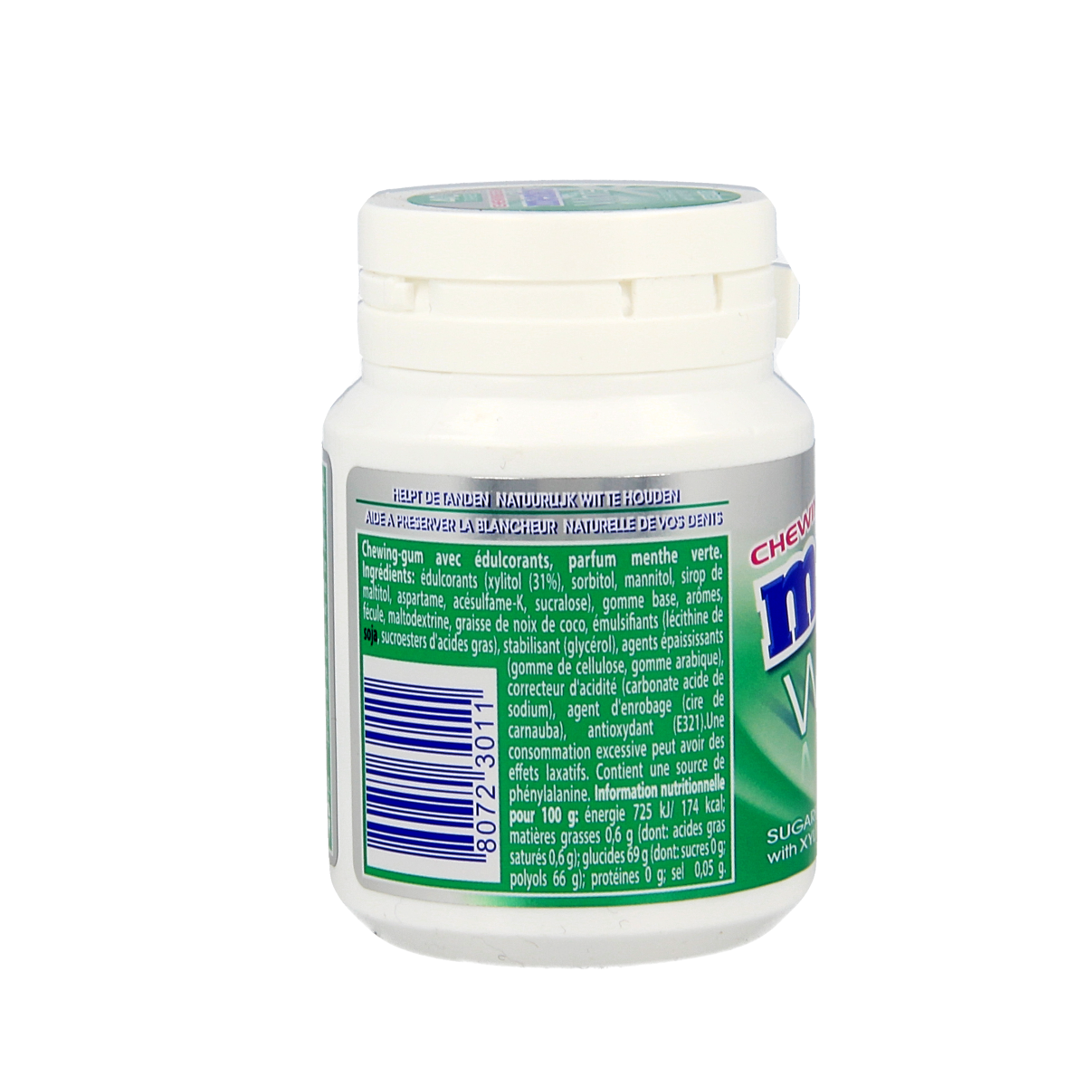 Mentos Gum greenmint white pot 40.00 Stuks
