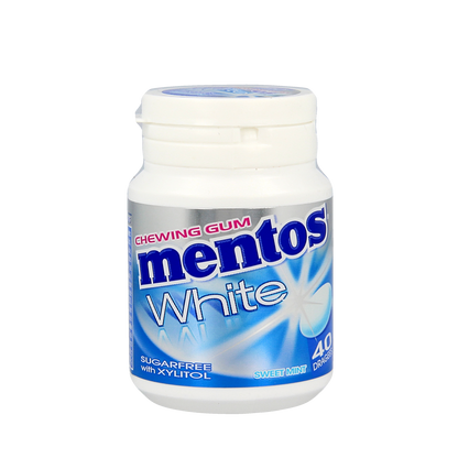 Mentos Gum sweetmint white pot 40.00 Stuks