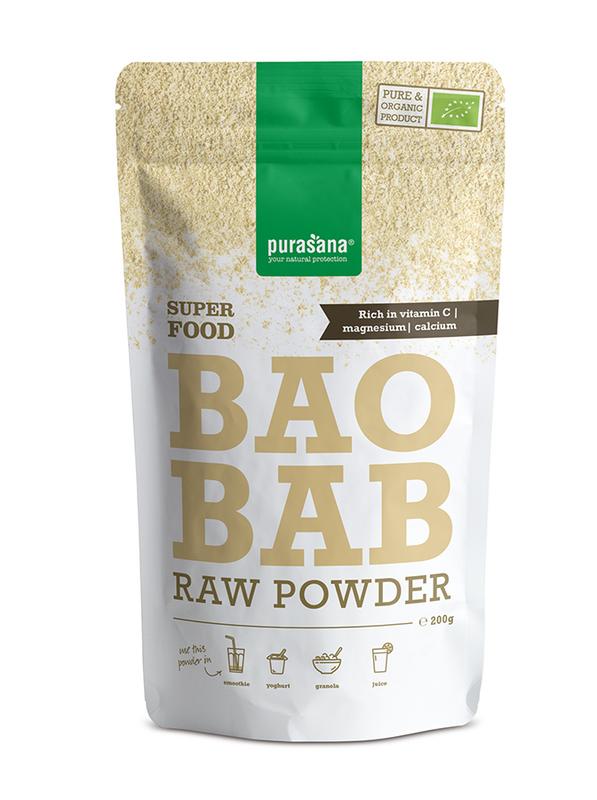 Purasana Baobab poeder vegan bio 200.00 Gram