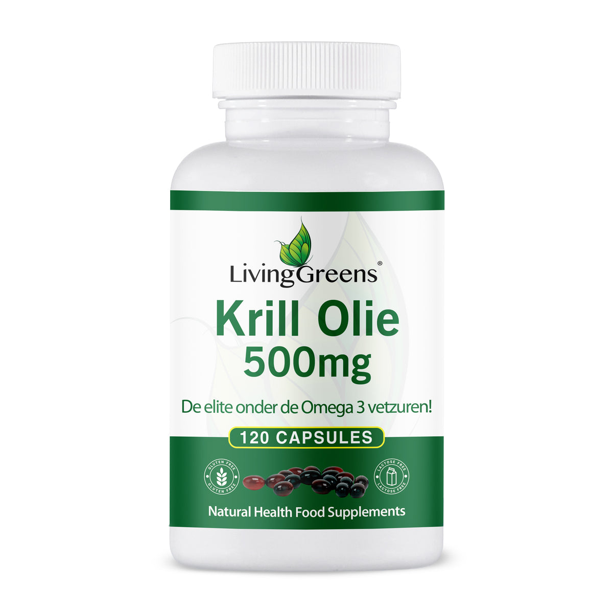 Livinggreens Krillolie 500mg 120.00 Capsules