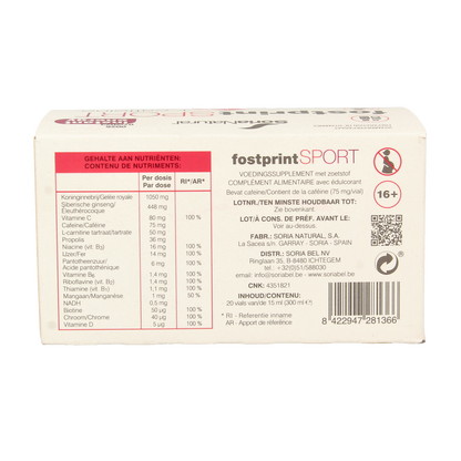 Soria Natural Fost print sport 20 x 15ml 20.00 Stuks
