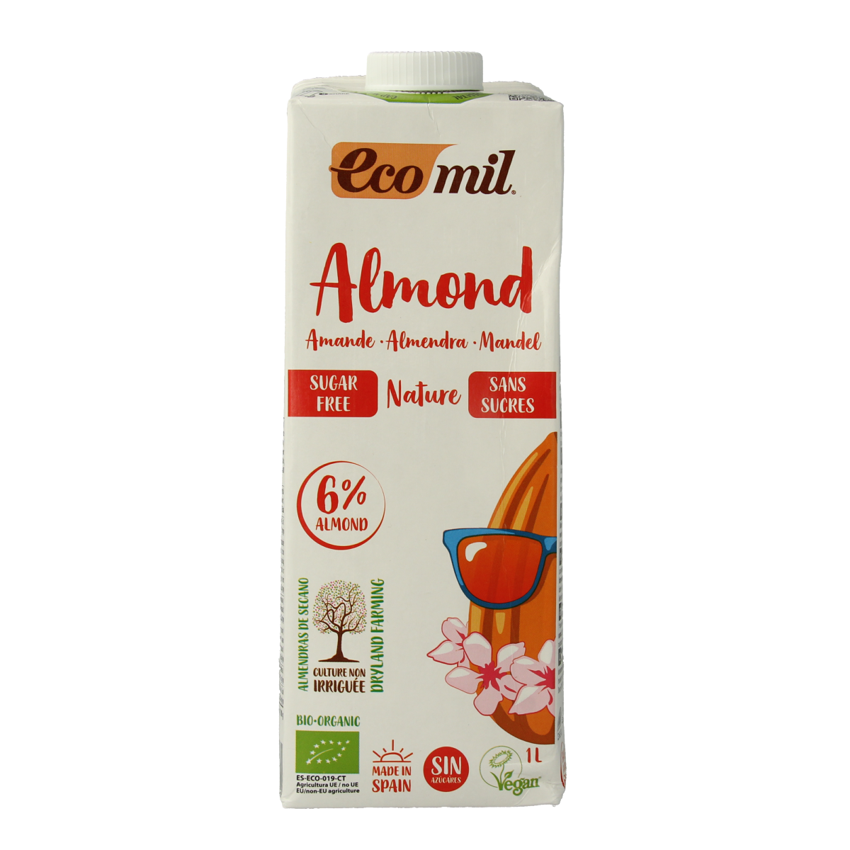 Ecomil Amandeldrank naturel suikervrij bio 1.00 Liter