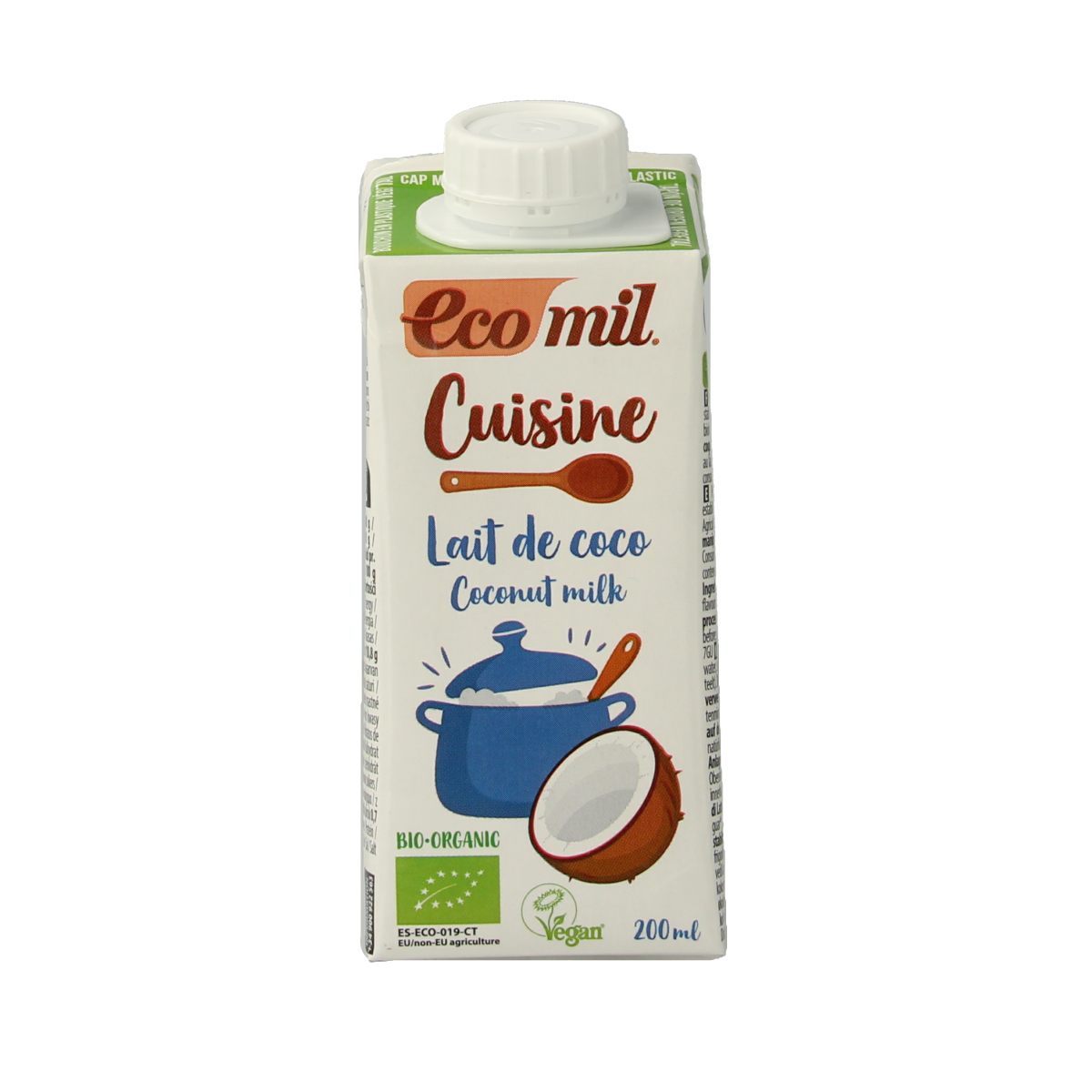 Ecomil Kokosmelk cuisine bio 200.00 Milliliter