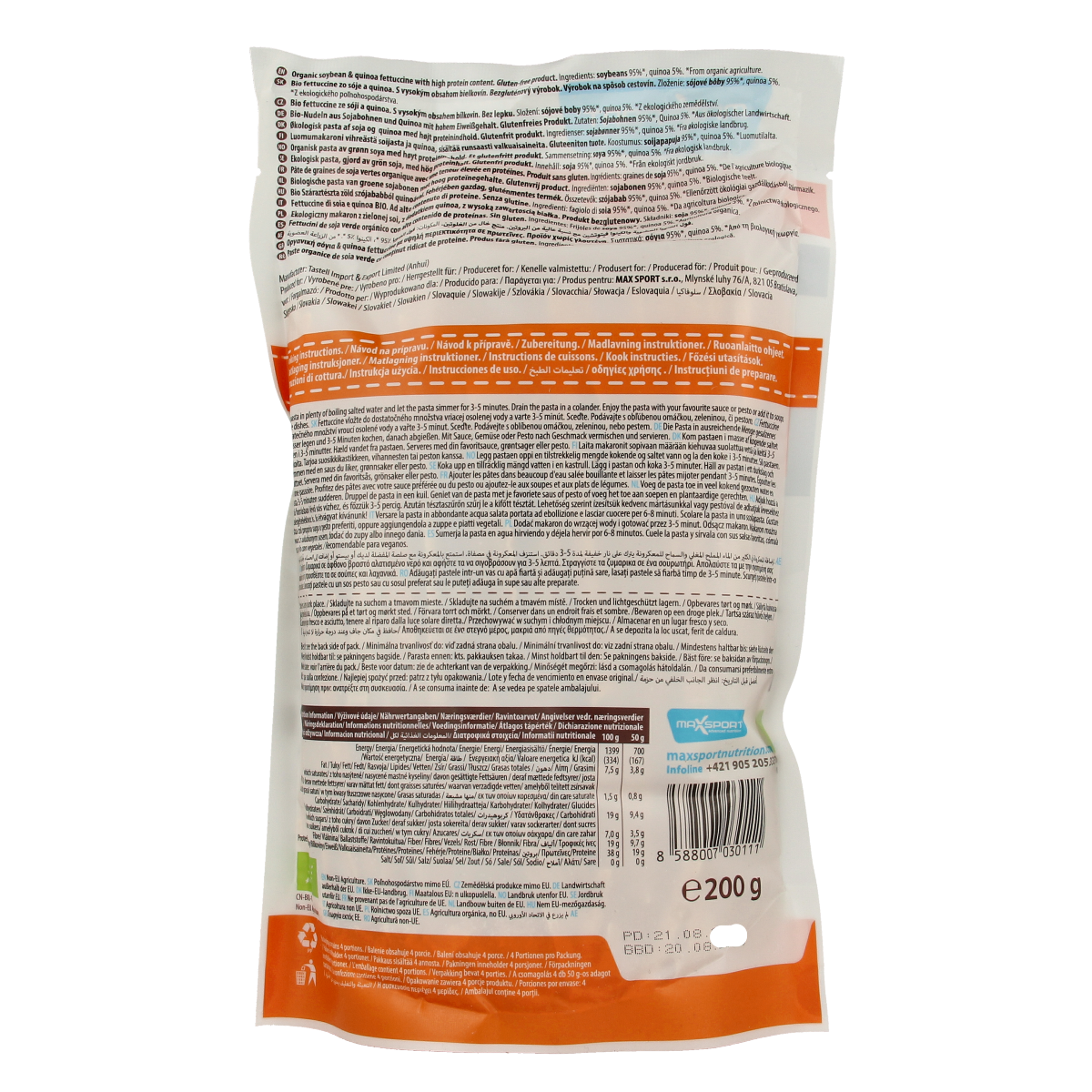 Max Sport Protein pasta quinoa fettucine 200.00 Gram