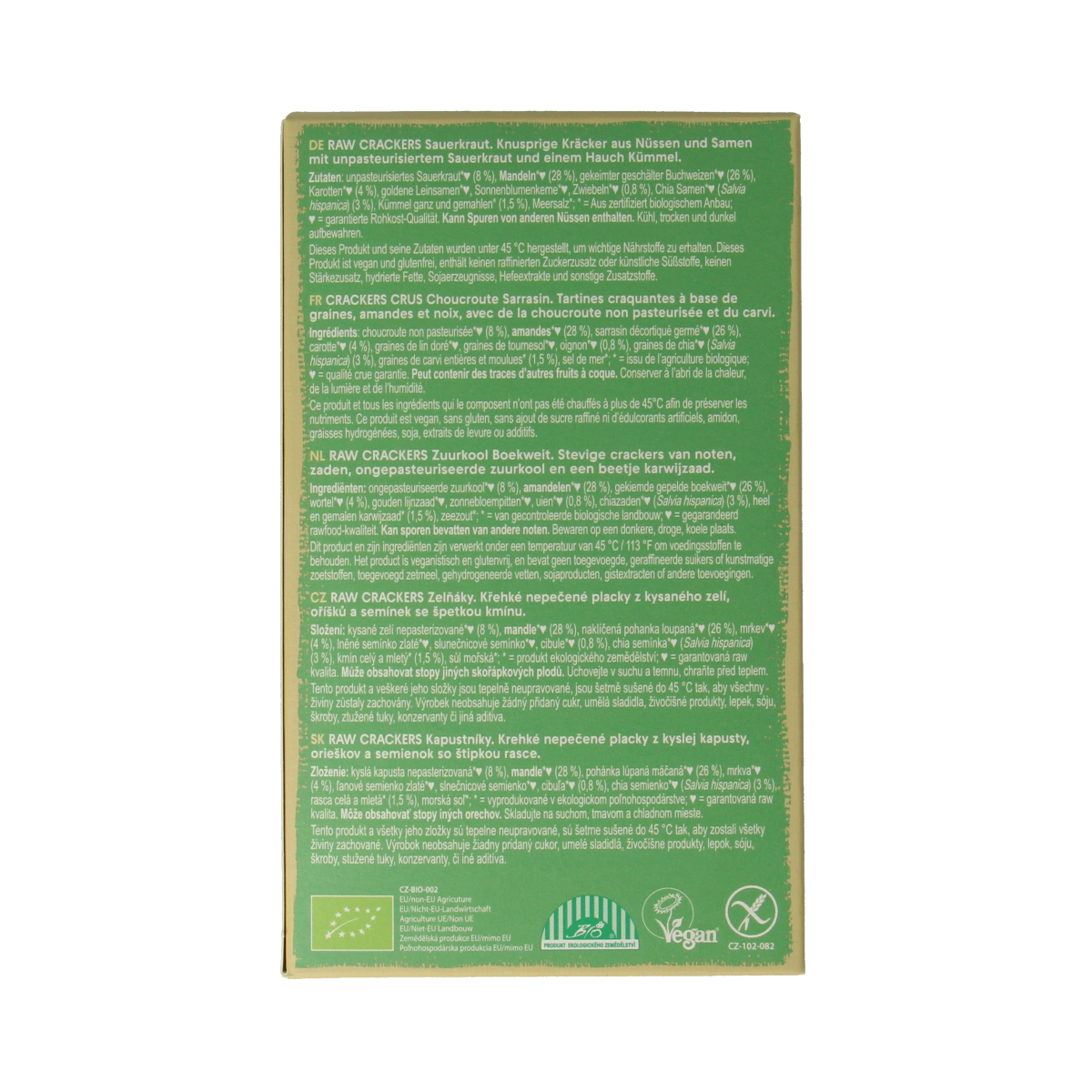 Lifefood Life crackers zuurkool boekweit raw bio 90.00 Gram