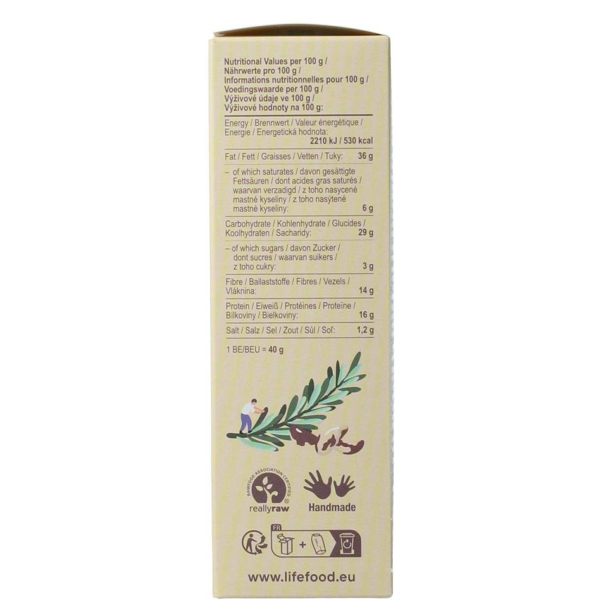 Lifefood Life crackers rozemarijn raw bio 90.00 Gram