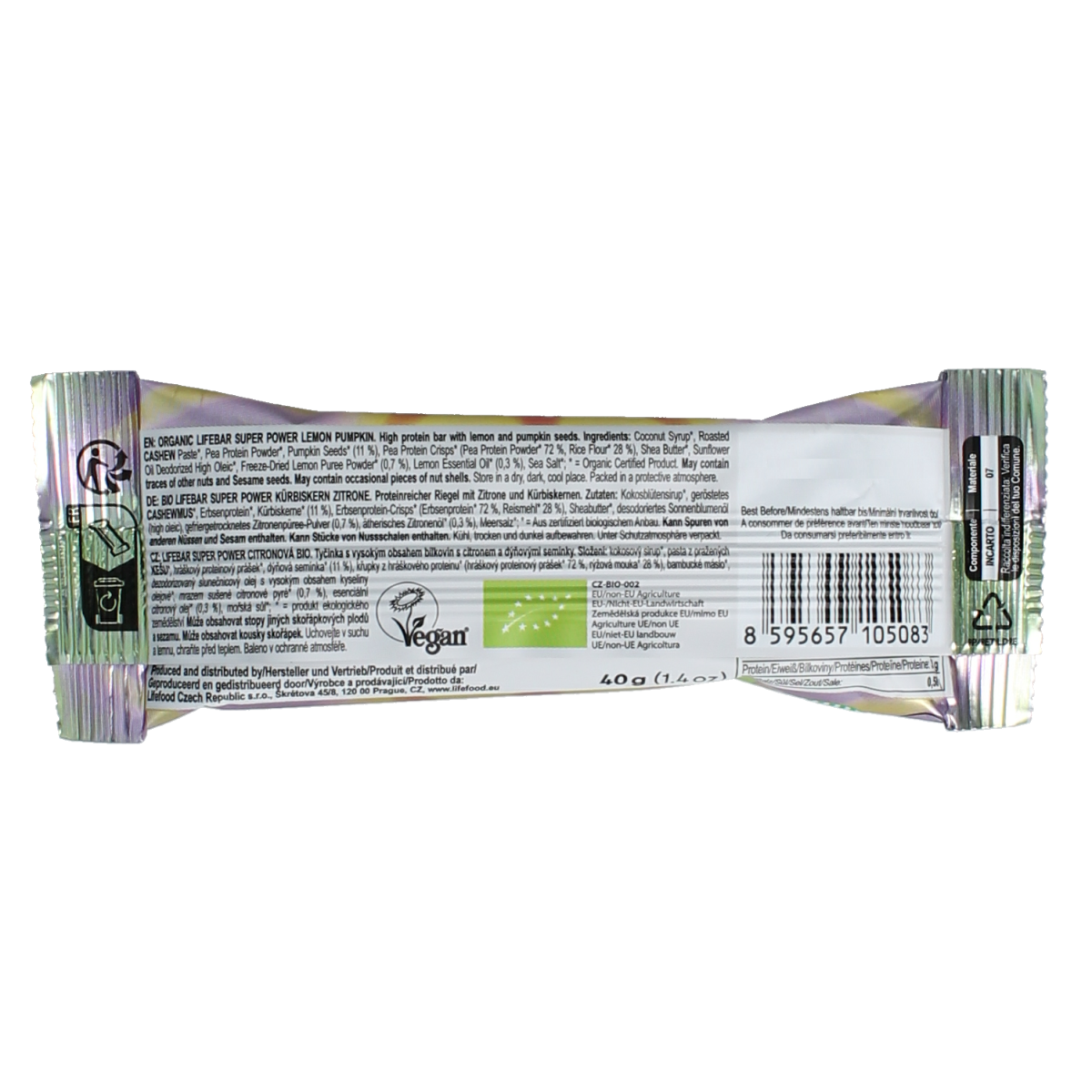 Lifefood Lifebar lemon pumpkin bio 40.00 Gram