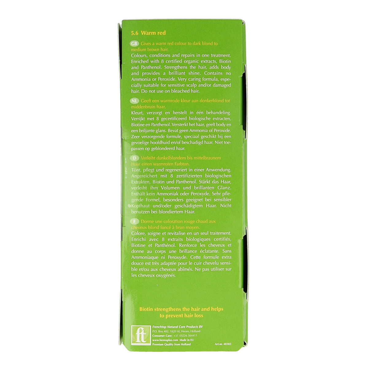 Henna Plus Colour cream 5.6 warm red 60.00 Milliliter