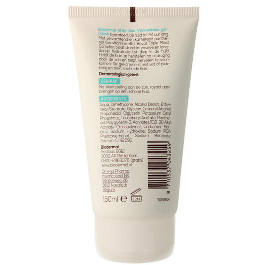 Biodermal Aftersun verkoelende gel creme 150.00 Milliliter