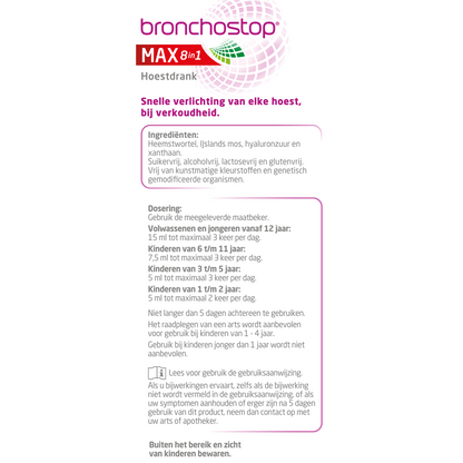 Bronchostop Hoestdrank max 8 in 1 120.00 Milliliter