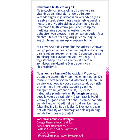 Davitamon Multi vrouw  50+ 60.00 Tabletten