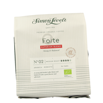 Simon Levelt Cafe pads forte superior blend bio 36 Stuks