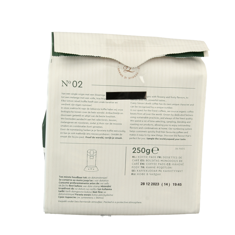 Simon Levelt Cafe pads forte superior blend bio 36 Stuks