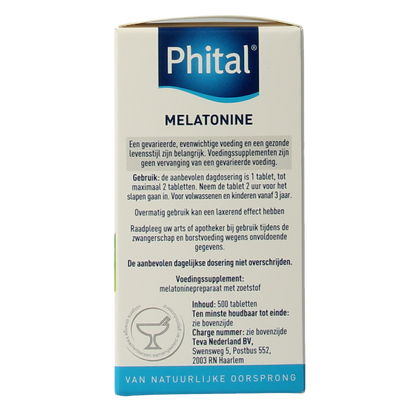 Phital Melatonine 0.1 mg 500.00 Tabletten