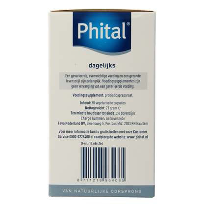 Phital Probiotica dagelijks 60.00 Vegetarische capsules