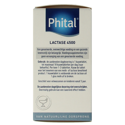 Phital Lactase 4500 50.00 Kauwtabletten