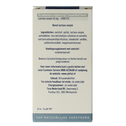 Phital Lactase 4500 50.00 Kauwtabletten