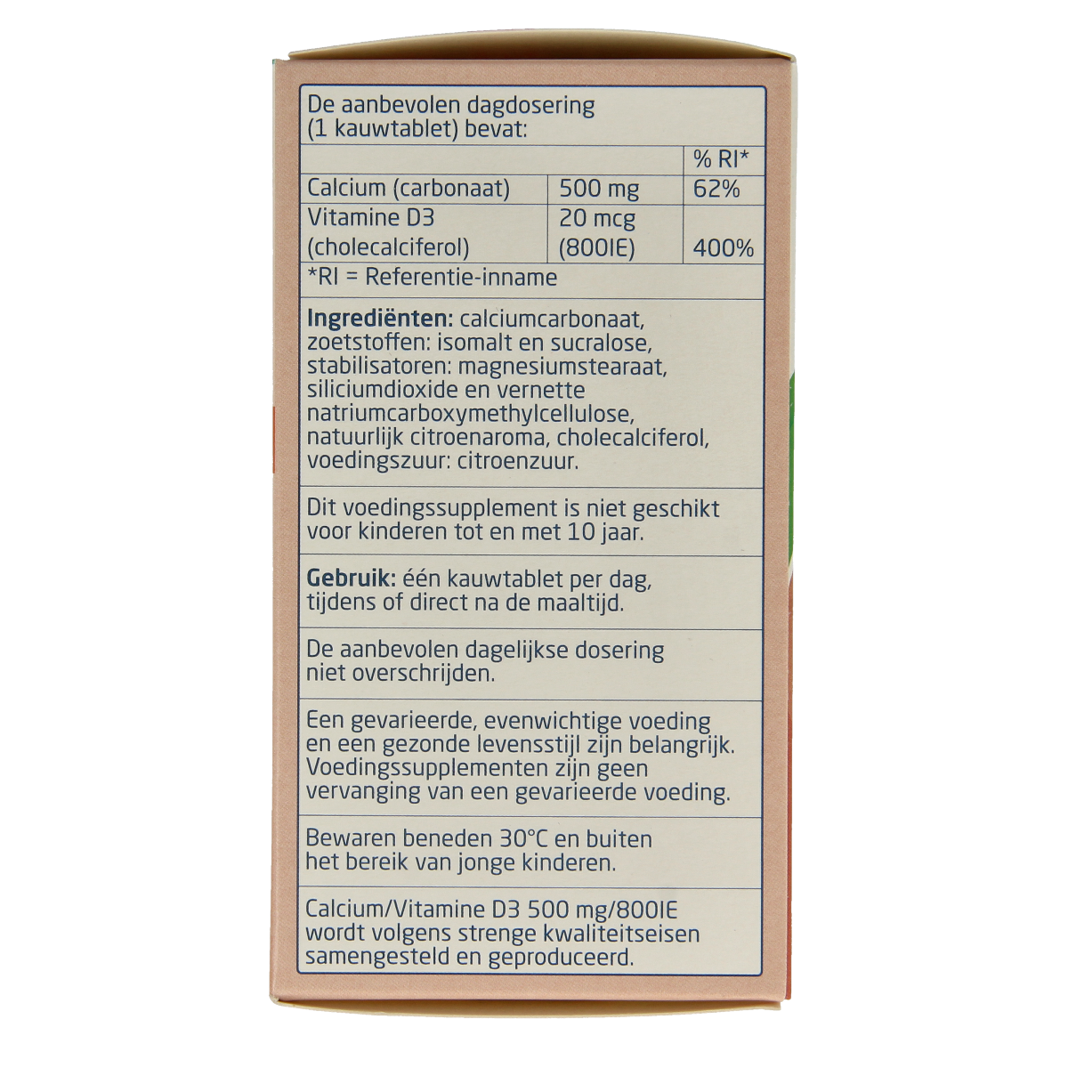 Teva Calcium / vitamine D 500mg / 800IE 90.00 Kauwtabletten