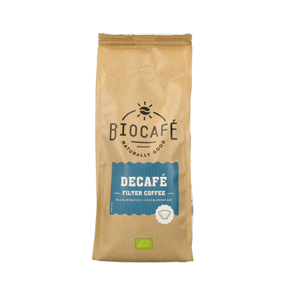 Biocafe Filterkoffie cafeinevrij/decaf bio 250.00 Gram