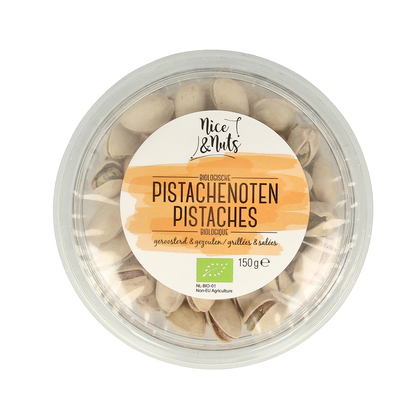 Nice & Nuts Pistache noten in dop gezouten geroosterd bio 150.00 Gram