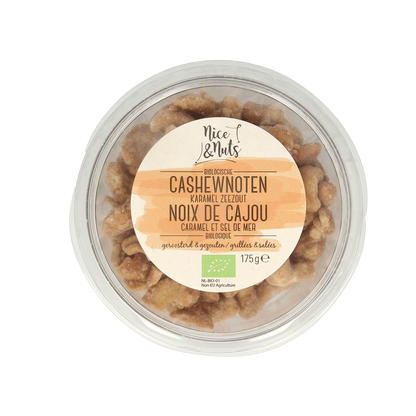 Nice & Nuts Cashewnoten karamel zeezout geroosterd bio 175.00 Gram