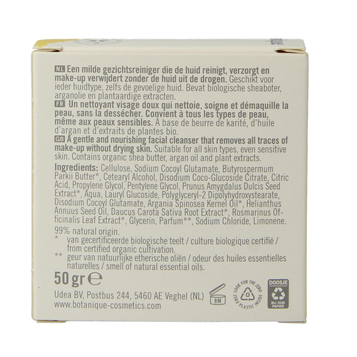 Botanique Face cleansing bar argan & amandel 50.00 Gram
