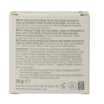 Botanique Face cleansing bar argan & amandel 50.00 Gram